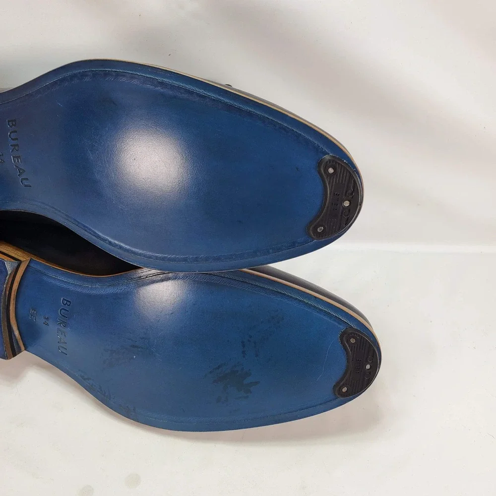 Bureau Wingtip Oxford Men 14 Navy Blue Cream Two Tone Spectator Brogue Shoes